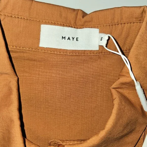 NWT Camel Cotton Poplin Midi Shirtdress Pintuck Button Front Pockets Small - Picture 9 of 10